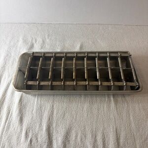 Vintage Metal Spring Action Aluminum Ice Cube Trays 20 Slots in Tray Retro MCM